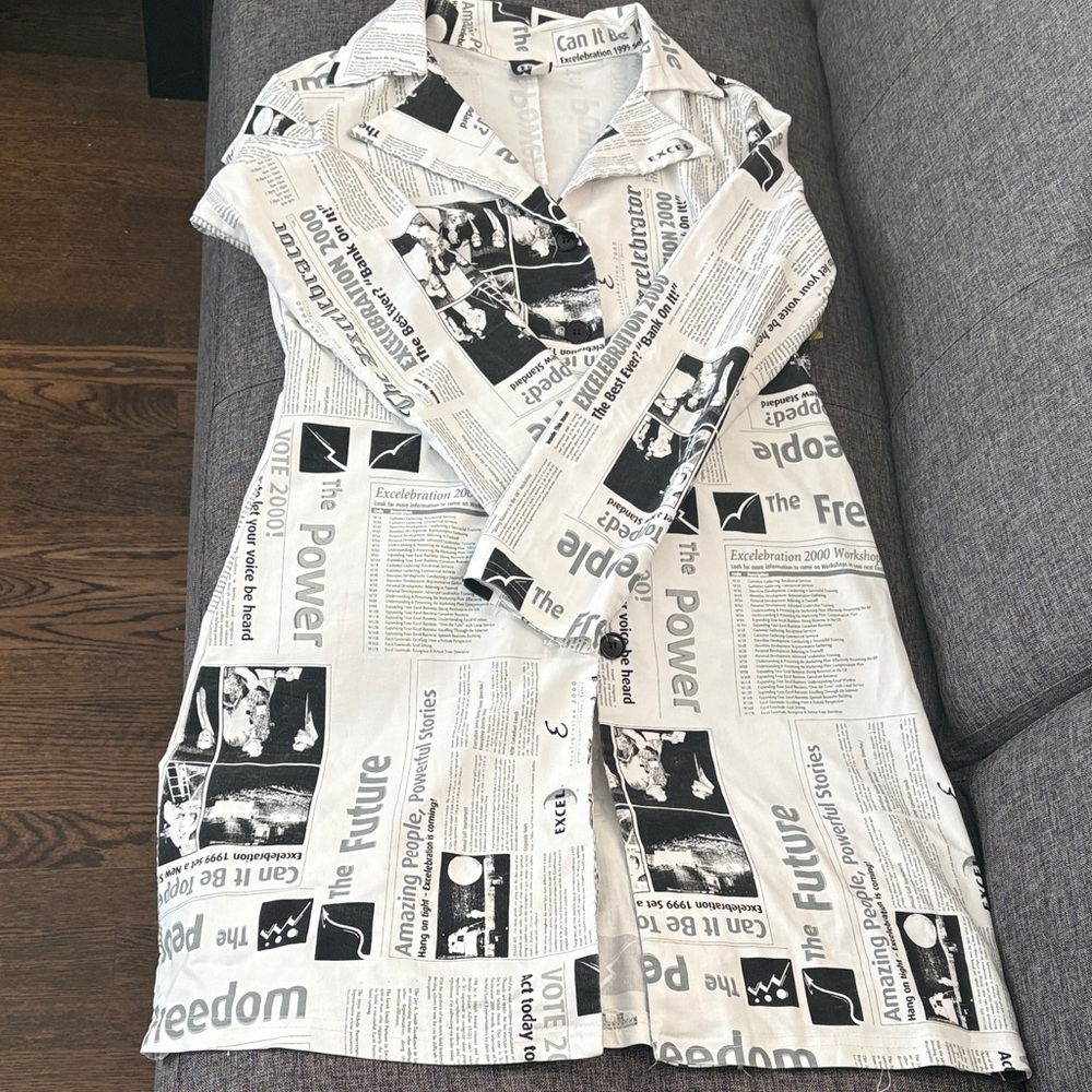 Newspaper Print Coat or Dress
